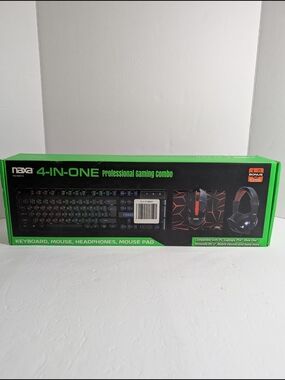 Naxa 4-in-One Professional Gaming Combo - Black and Green